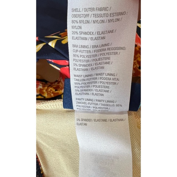 Denim & Co. Beach Sweetheart Neck Blouson Swim Dress NAVY FLORAL NWOT SIZE 12 - Picture 6 of 6